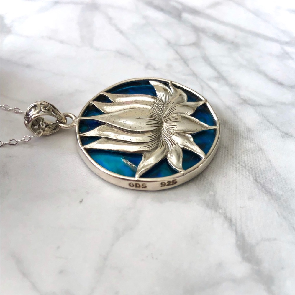 Sterling Silver Spiritual Lotus Pendant ๐โจ - Picture 5 of 6